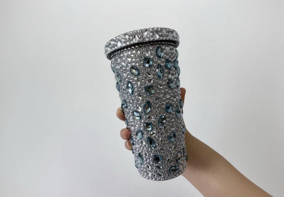 3. Aquora Crystal Bling Water Bottle β Stylish & Reusable Luxury Cup